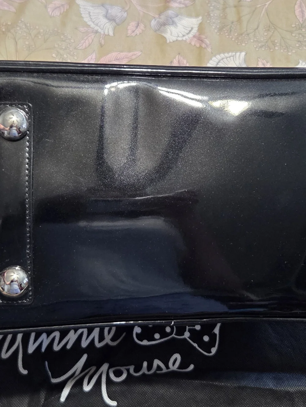 Minnie & Mickey Red Metallic Dome Satchel